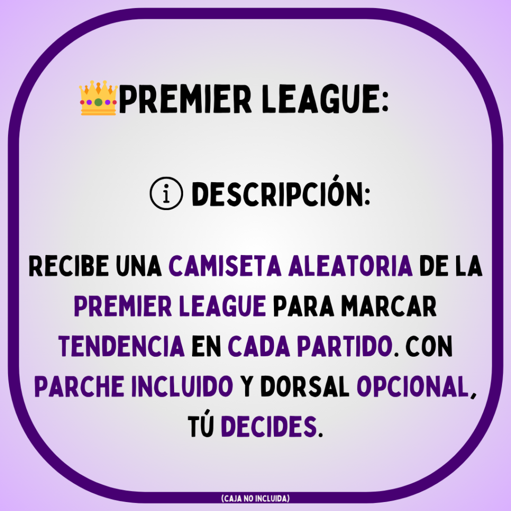 CAMISETA SORPRESA - PREMIER LEAGUE