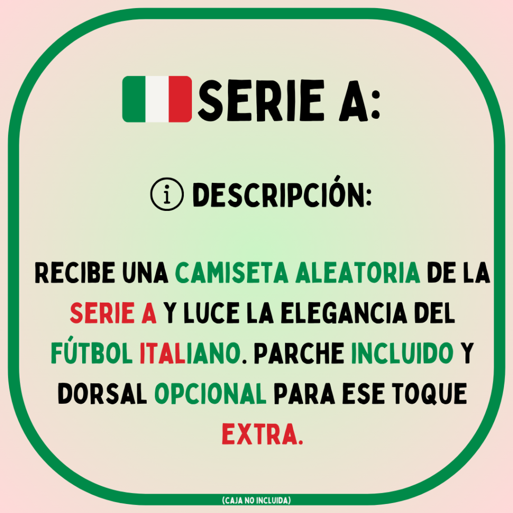CAMISETA SORPRESA - SERIE A