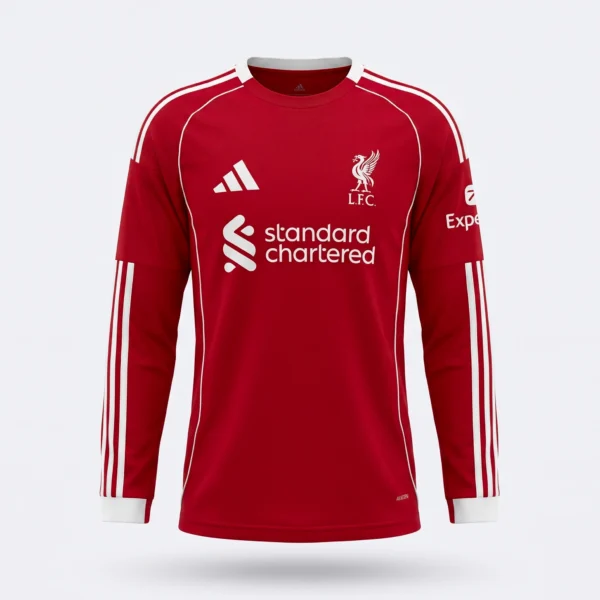 Camiseta Liverpool 2025/26 - Manga Larga
